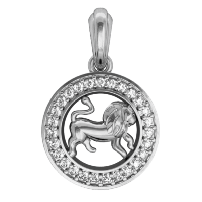 Leo Charm in Silver